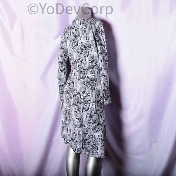 Julia Jordan Asymmetrical Snake Print Midi Dress – Size 4 - Picture 7 of 8